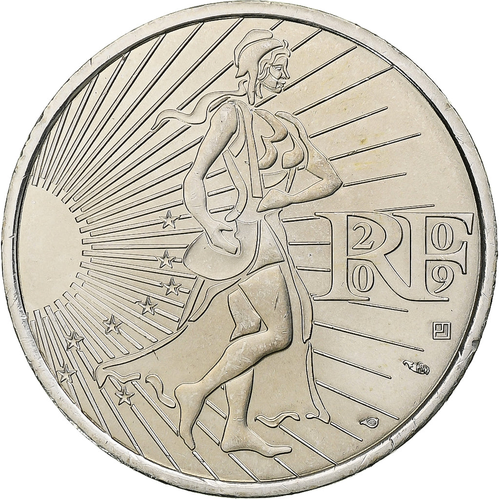 France, 10 Euro, Semeuse, 2009, MDP, Silver, MS(64)