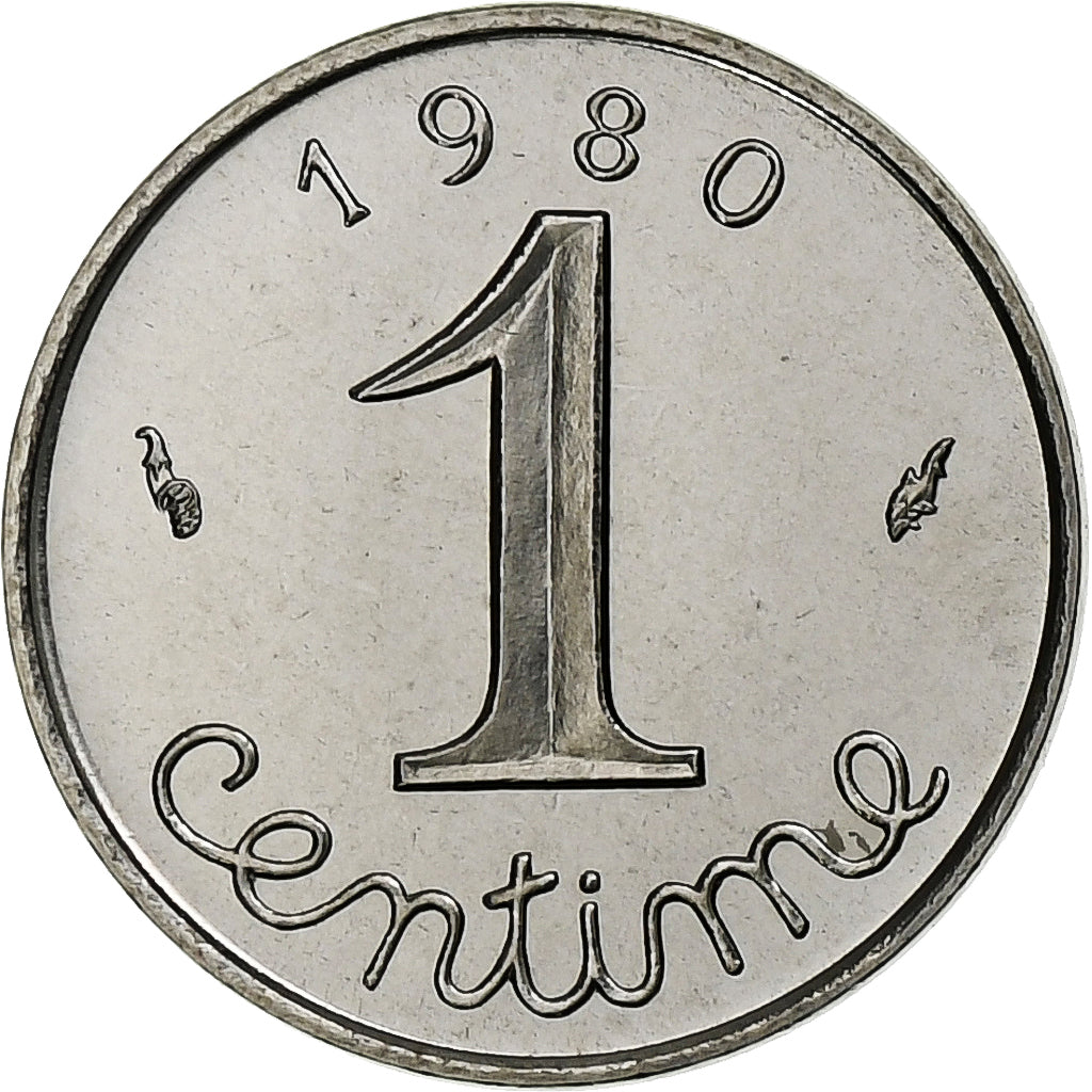 France, 1 Centime, Épi, 1980, MDP, FDC.BU, Stainless Steel, MS(65-70)