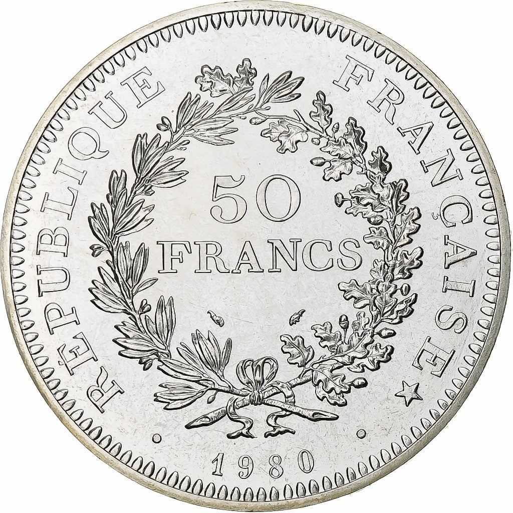 France, 50 Francs, Hercule, 1980, MDP, série FDC, Silver, MS(65-70)