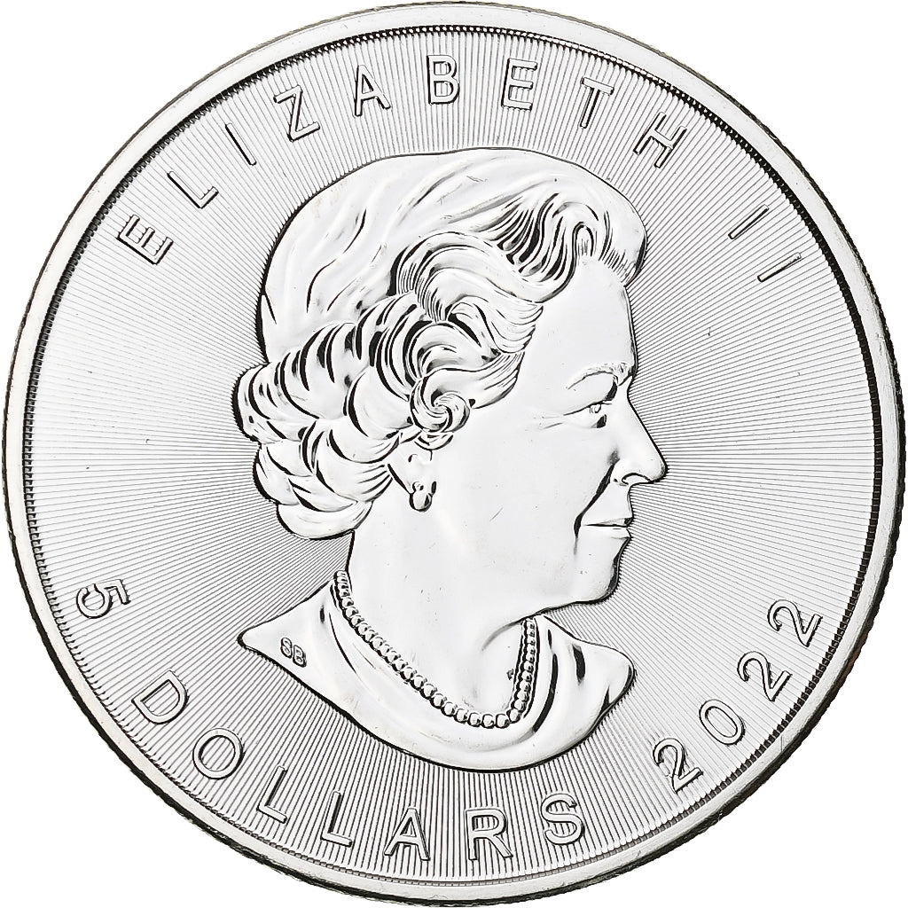 Kanada, Elizabeth II, 5 dollars, 1 oz, Maple Leaf, 2022, Ottawa, Silber, UNZ+