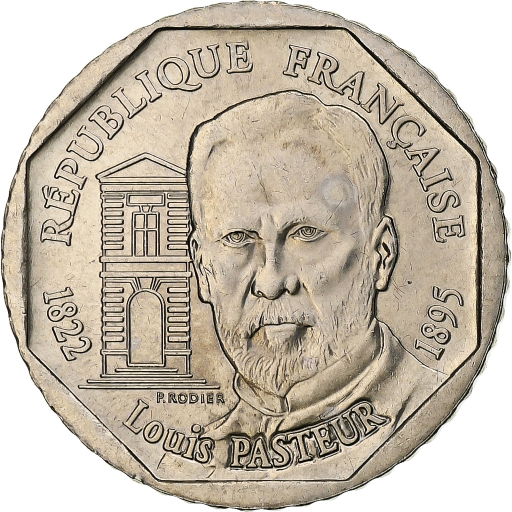 Francia, 2 Francs, Louis Pasteur, 1995, Paris, Nichel, SPL, Gadoury:549