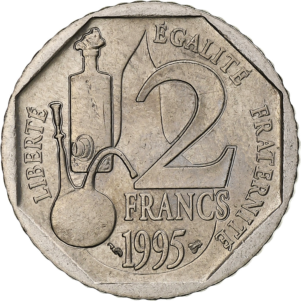 Francia, 2 Francs, Louis Pasteur, 1995, Paris, Nichel, SPL, Gadoury:549