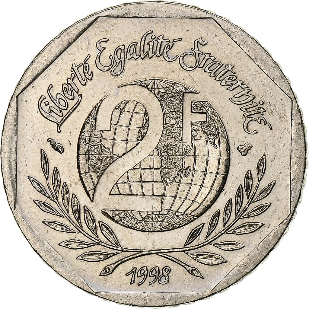 Francia, 2 Francs, Droits de l'Homme, 1998, Paris, Níquel, SC, Gadoury:551