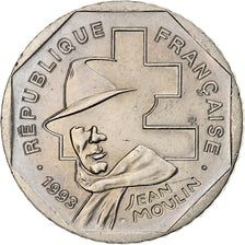 France, 2 Francs, Jean Moulin, 1993, Paris, Nickel, MS(63), Gadoury:548