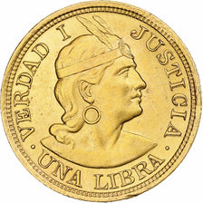 Perù, Libra, 1918, Lima, Oro, SPL