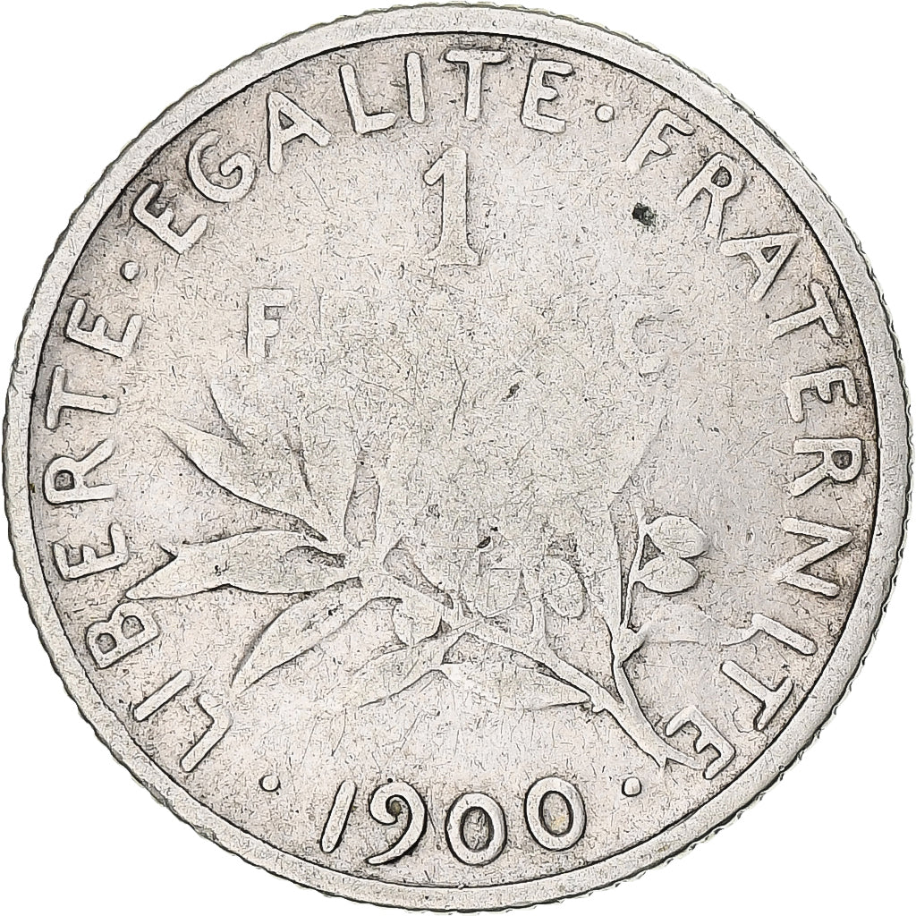 França, 1 Franc, Semeuse, 1900, Paris, Muito, Prata, F(12-15), Gadoury:467