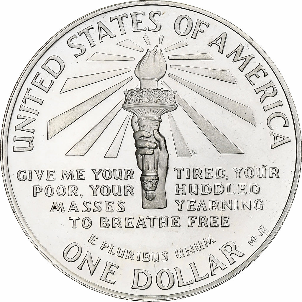United States, Dollar, Ellis Island, 1986, San Francisco, Silver, MS(63)