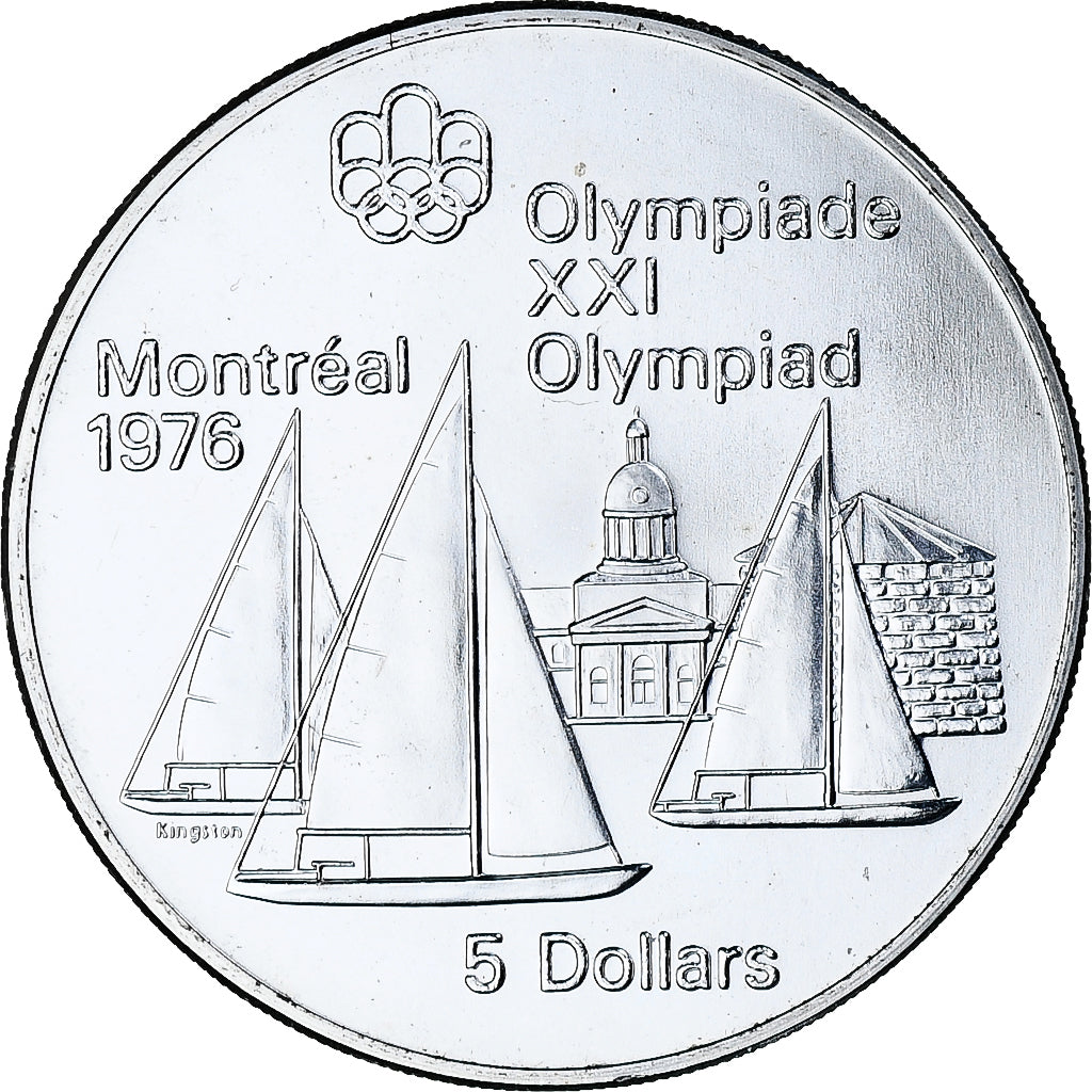 Canada, 5 Dollars, Montréal XXI Olympiade, 1973, Ottawa, Silver, MS(64)