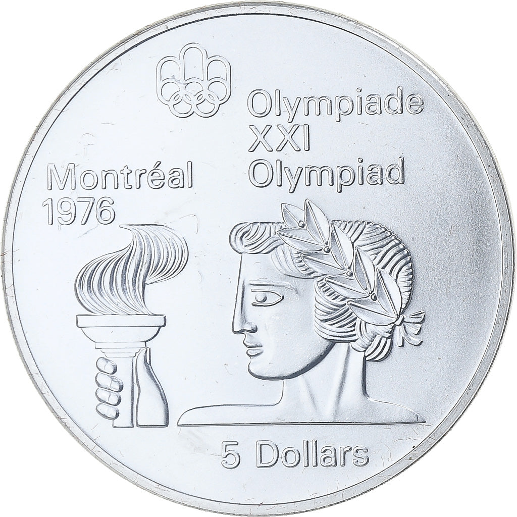 Canada, 5 Dollars, Montréal XXI Olympiade, 1974, Ottawa, Silver, MS(65-70)