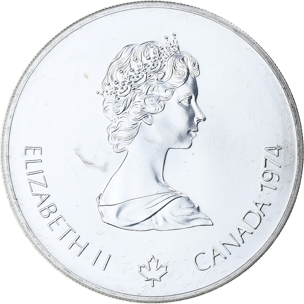 Canada, 5 Dollars, Montréal XXI Olympiade, 1974, Ottawa, Srebro, MS(65-70)