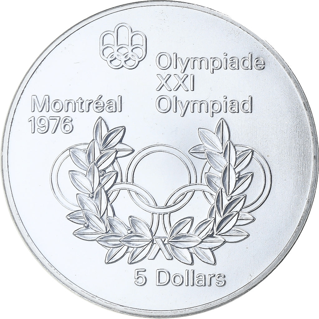 Canada, 5 Dollars, Montréal XXI Olympiade, 1974, Ottawa, Srebro, MS(65-70)