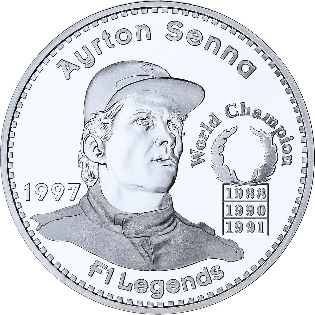 Francja, 25 Euro, F1 Legends, Ayrton Senna, 1997, Srebro, Proof, MS(65-70)