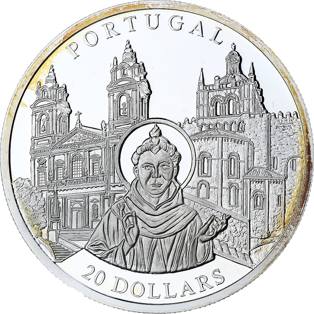 Liberia, 20 Dollars, Portugal, 2001, Proof, Silver, MS(65-70)