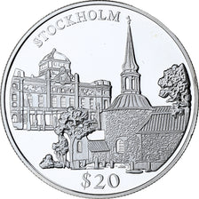 Libéria, 20 Dollars, Stockholm, 2001, Proof, Prata, MS(65-70)