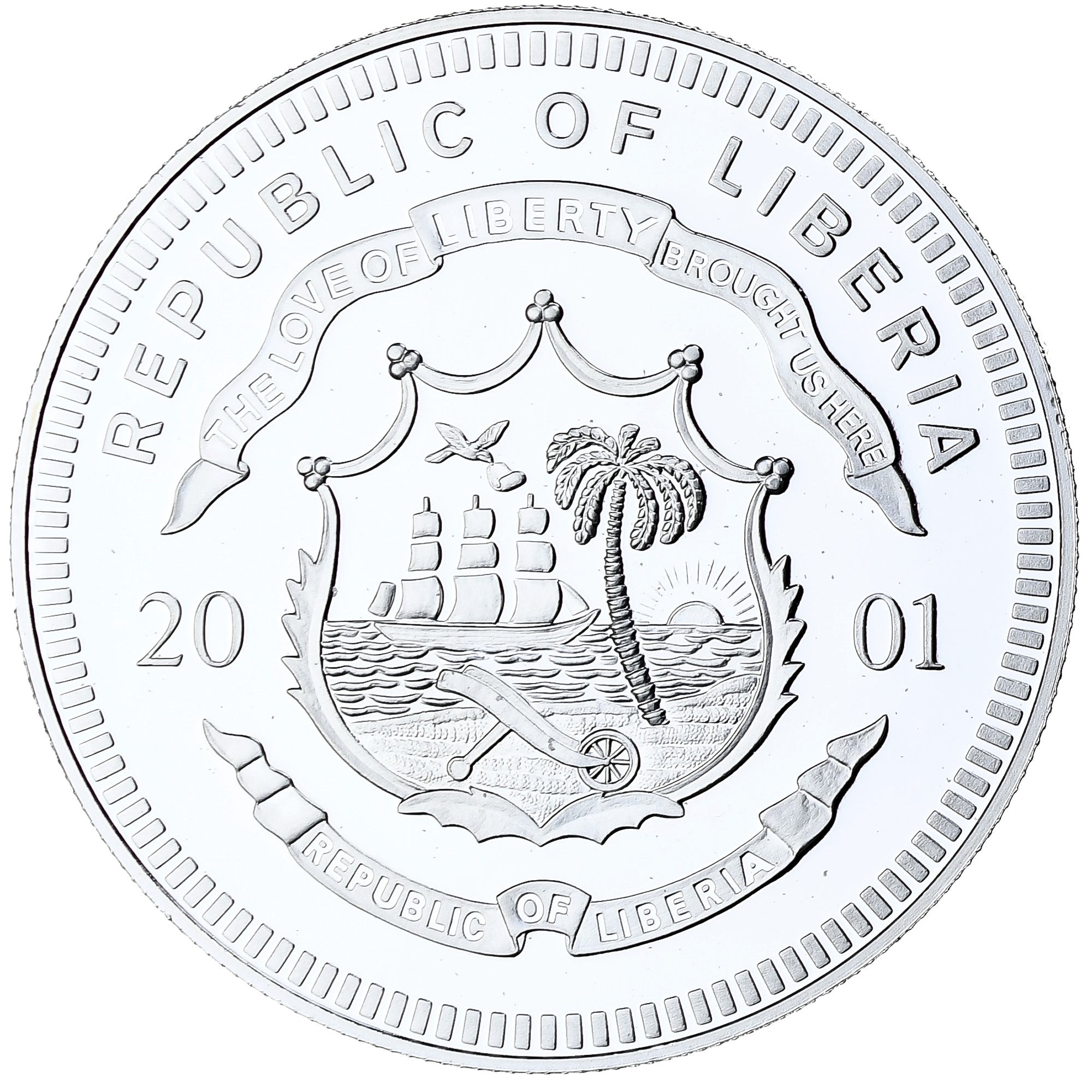 Liberia, 20 Dollars, Luxembourg, 2001, Proof, Silver, MS(65-70)