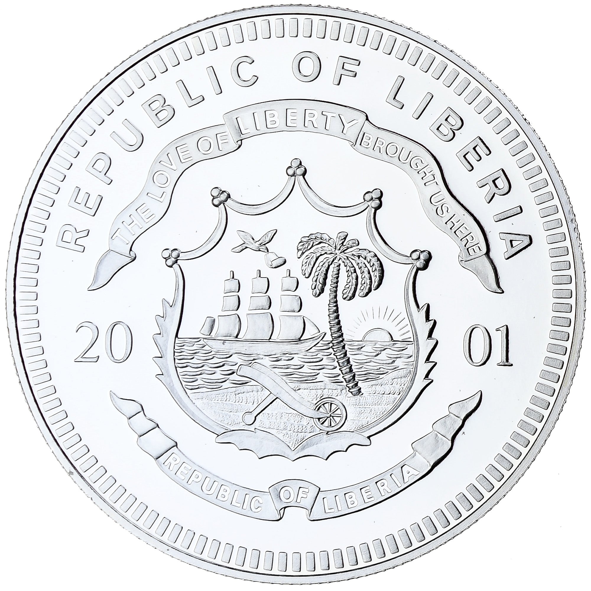 Liberia, 20 Dollars, Austria, 2001, FS, Argento, FDC