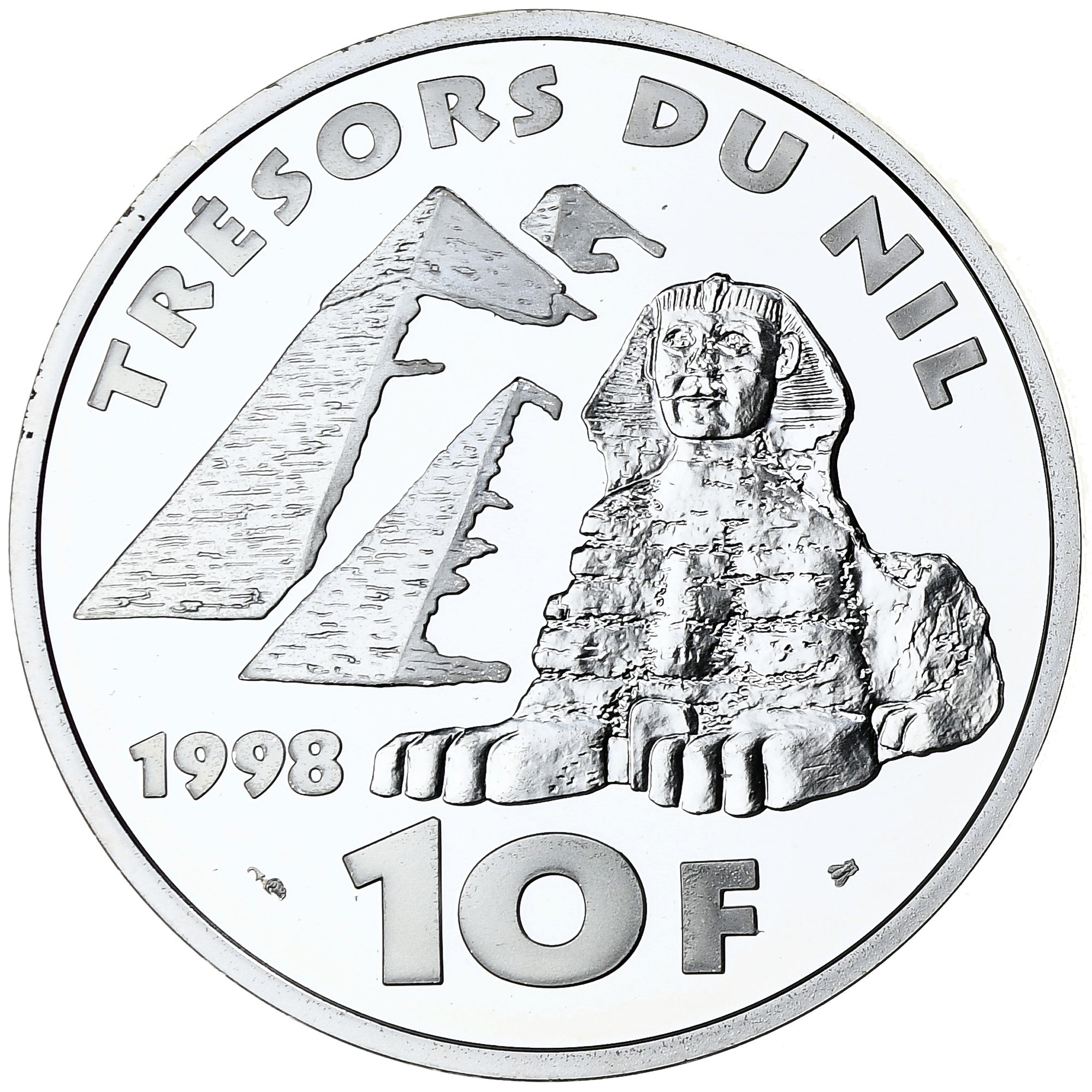 France, 10 Francs, Champollion, 1998, MDP, Proof, Silver, MS(65-70)