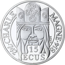 France, 100 Francs-15 Ecus, Charlemagne, 1990, MDP, Proof, Silver, MS(65-70)