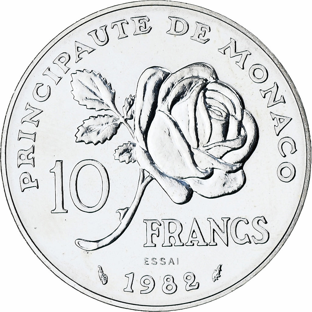 Monaco, 10 Francs, Grace de Monaco, 1982, Paris, BU, Silver, MS(64)