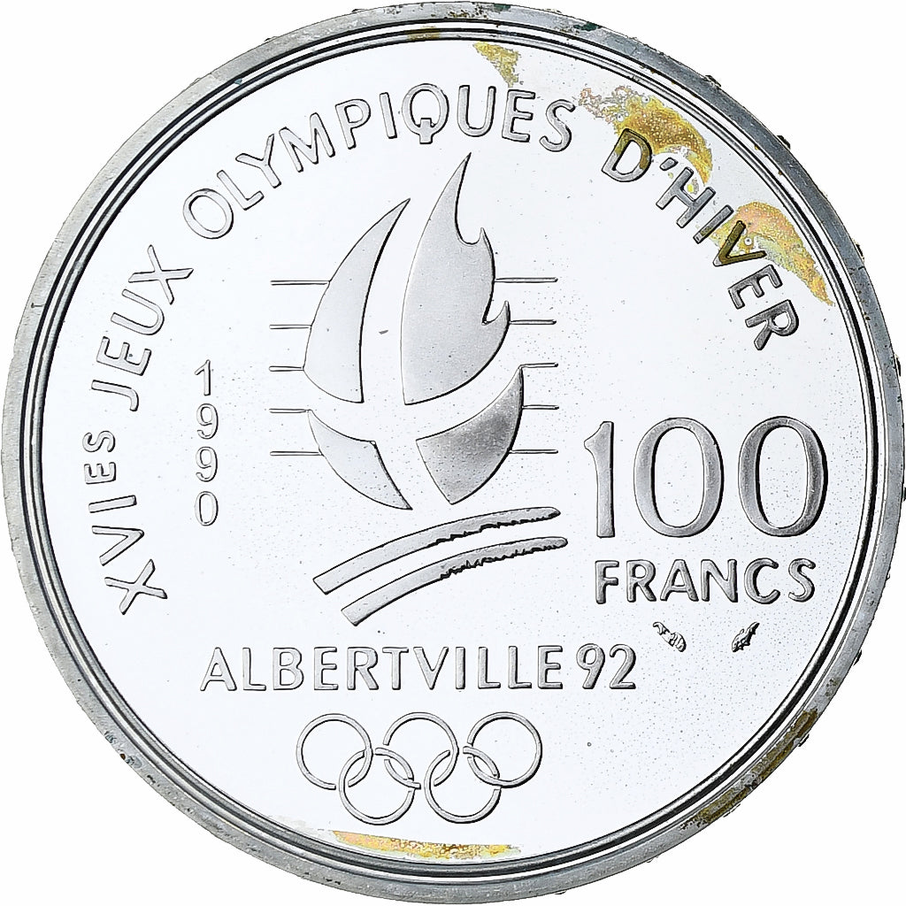 Francia, 100 Francs, 1992 Olympics, Albertville, Bobsledding, 1990, MDP