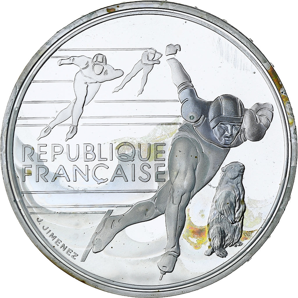 França, 100 Francs, 1992 Olympics, Albertville, Speed Skating, 1990, MDP