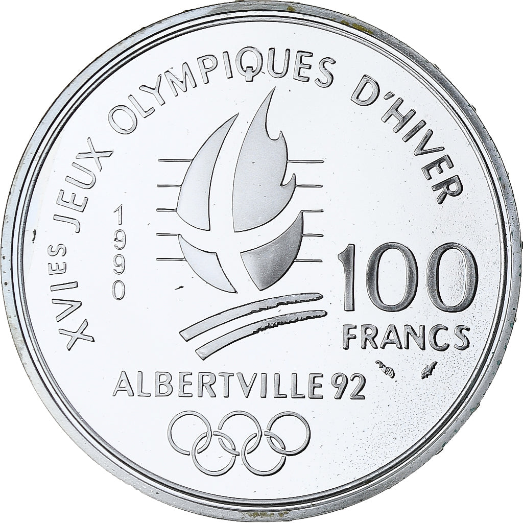 Francia, 100 Francs, 1992 Olympics, Albertville, Free-style Skiing, 1990, MDP