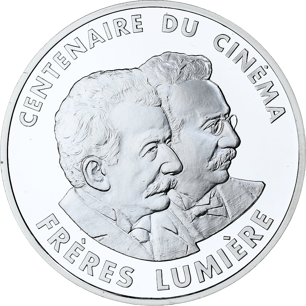 France, 100 Francs, Frères Lumière, Centenaire du Cinéma, 1995, MDP, Silver
