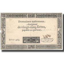 Francja, 25 Livres, 1793, 1793, VF(30-35), KM:A71, Lafaurie:168