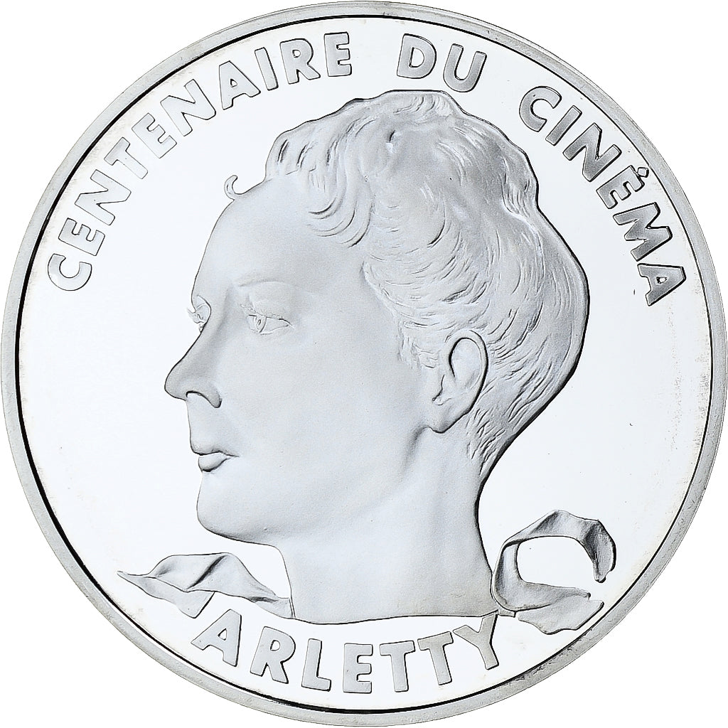 France, 100 Francs, Arletty, Centenaire du Cinéma, 1995, MDP, Silver, MS(65-70)