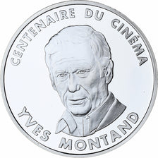 Francia, 100 Francs, Yves Montand, Centenaire du Cinéma, 1995, MDP, Plata, FDC