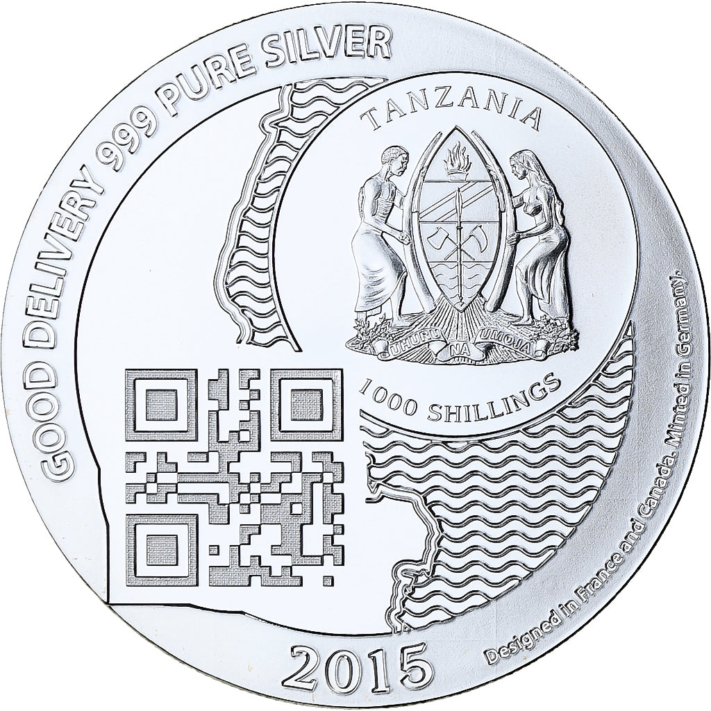 Zanzibar, 1000 Shillings, 1 Vera Silver Oz, 2015, PP, Silber, STGL