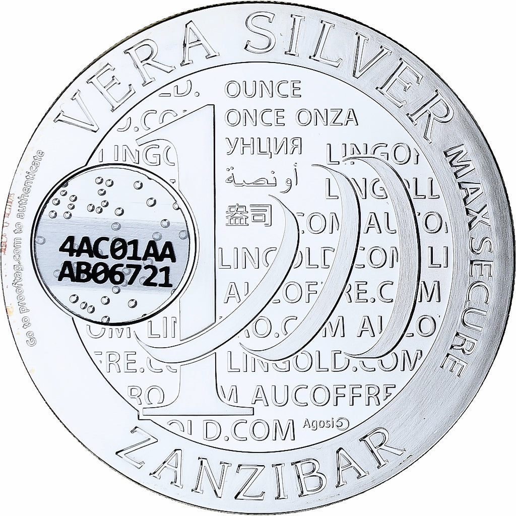 Zanzibar, 1000 Shillings, 1 Vera Silver Oz, 2015, PP, Silber, STGL