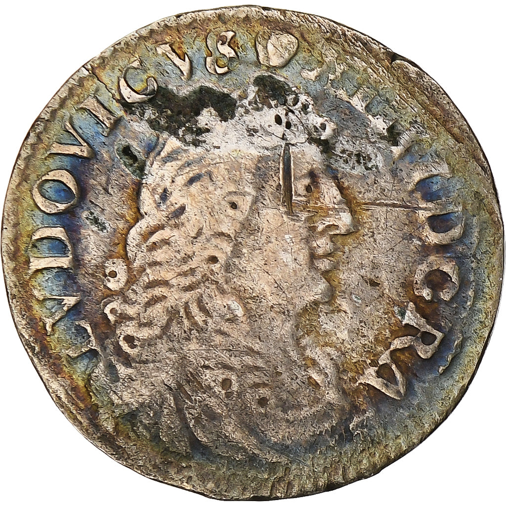 France, Louis XIV, 4 Sols des Traitants, 1677, Vimy, Silver, VF(30-35)