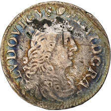 France, Louis XIV, 4 Sols des Traitants, 1677, Vimy, Silver, VF(30-35)