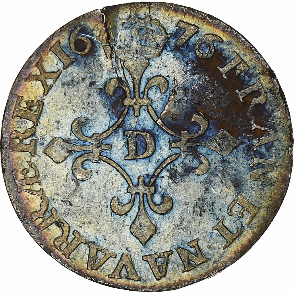 France, Louis XIV, 4 Sols des Traitants, 1676, Vimy, Silver, VF(30-35)