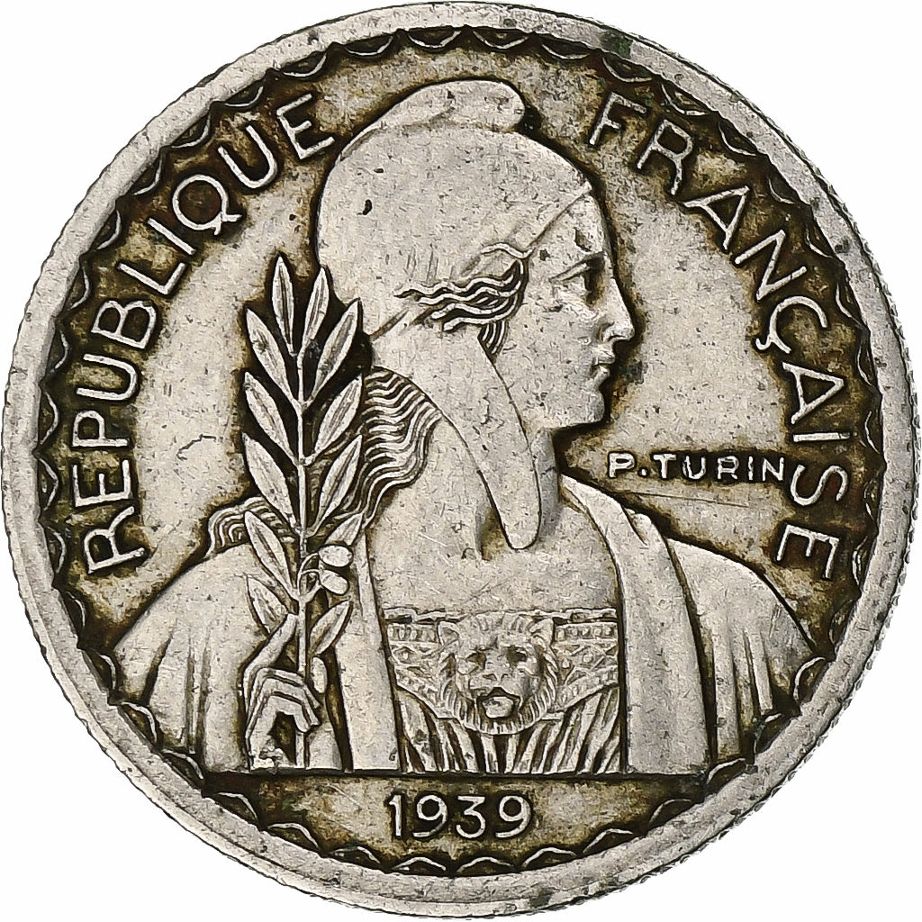INDOCINA FRANCESE, 10 Cents, Turin, 1939, Paris, Nichel, SPL-