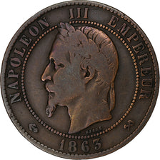 France, Napoleon III, 10 Centimes, 1863, Bordeaux, Bronze, VF(20-25)