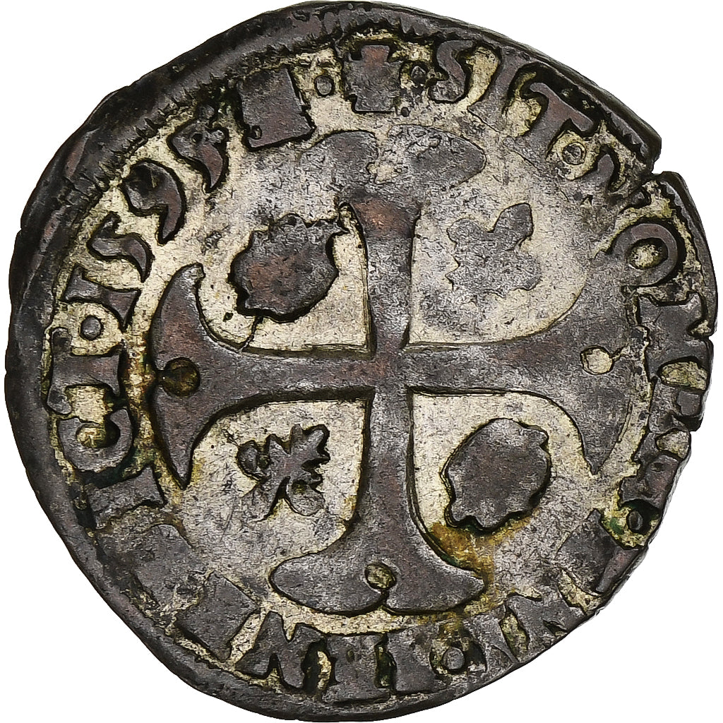 Francia, Henri IV, Douzain aux deux H, 1595, Villeneuve-lès-Avignon, Biglione