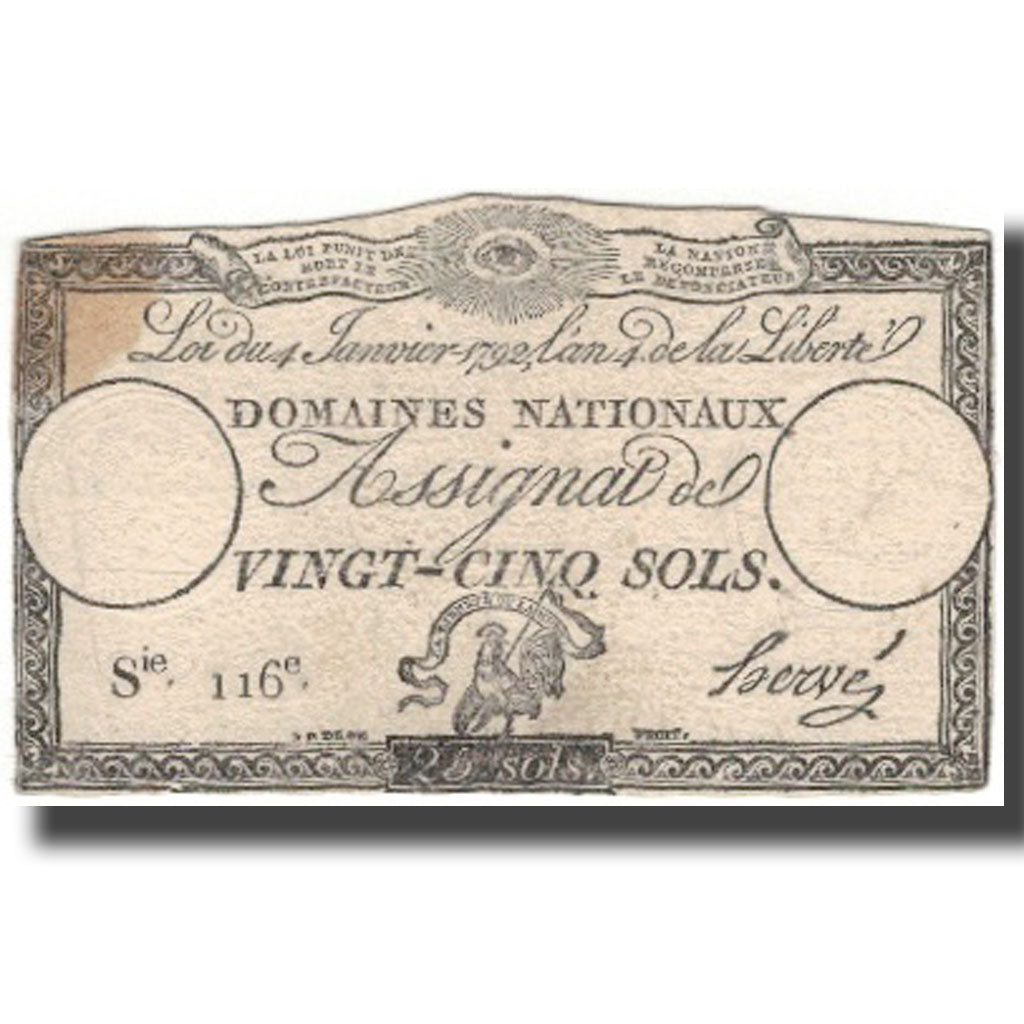 Francia, 25 Sols, BB, Fayette:ASS.25A, KM:A55