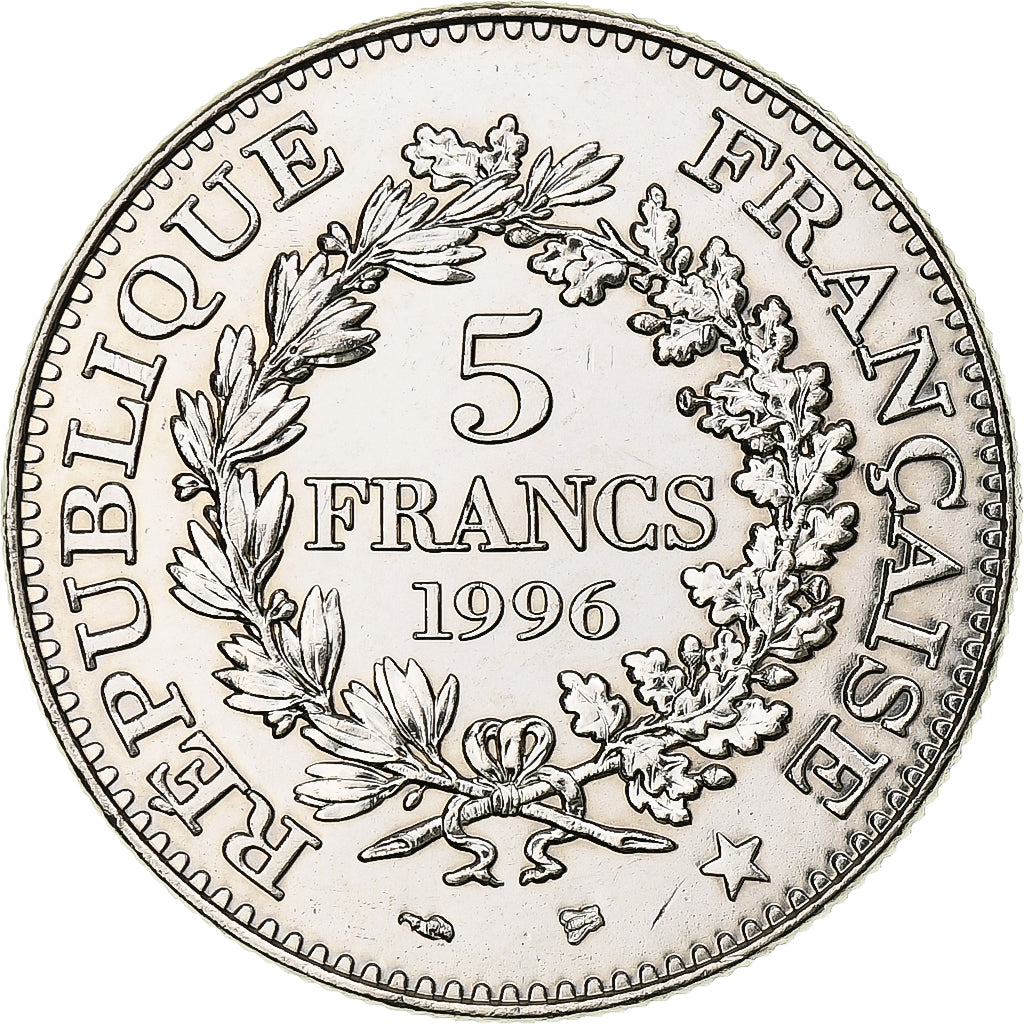 France, 5 Francs, Hercule, 1996, Paris, BU, Nickel Clad Copper-Nickel