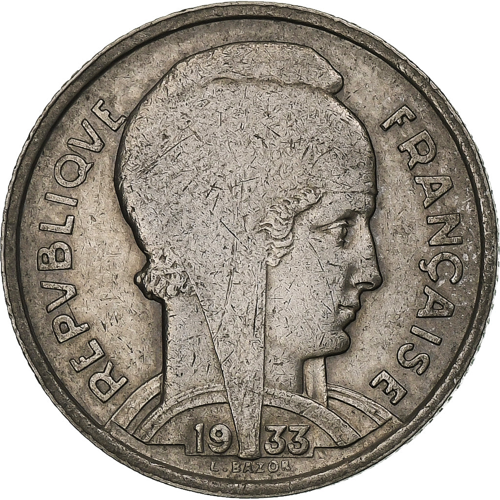 France, 5 Francs, Bazor, 1933, Paris, Nickel, AU(50-53), Gadoury:753