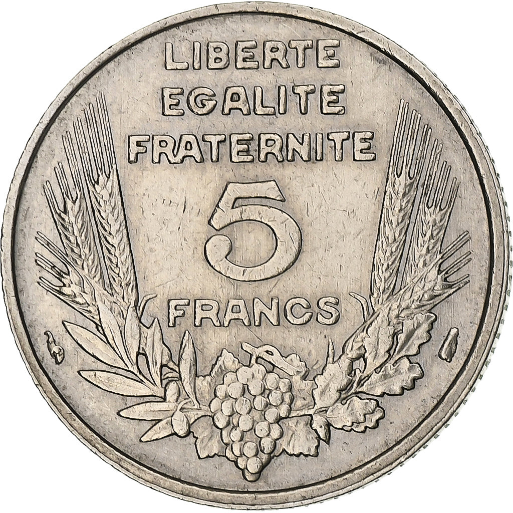 France, 5 Francs, Bazor, 1933, Paris, Nickel, AU(50-53), Gadoury:753