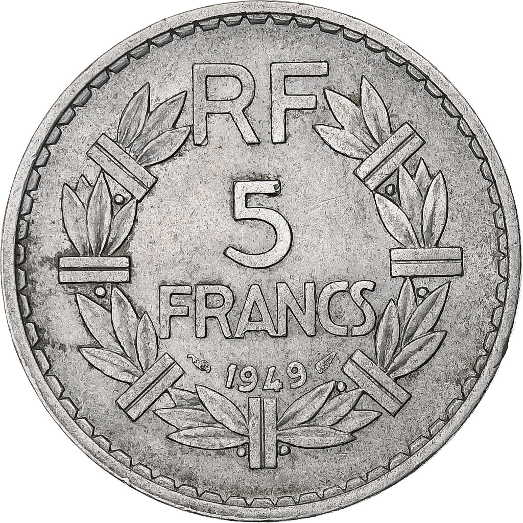 France, 5 Francs, Lavrillier, 1949, Paris, Aluminum, AU(55-58), Gadoury:766a