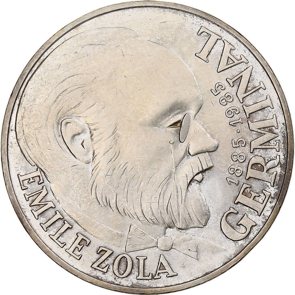 France, 100 Francs, Emile Zola Germinal, 1985, Paris, Silver, MS(60-62)