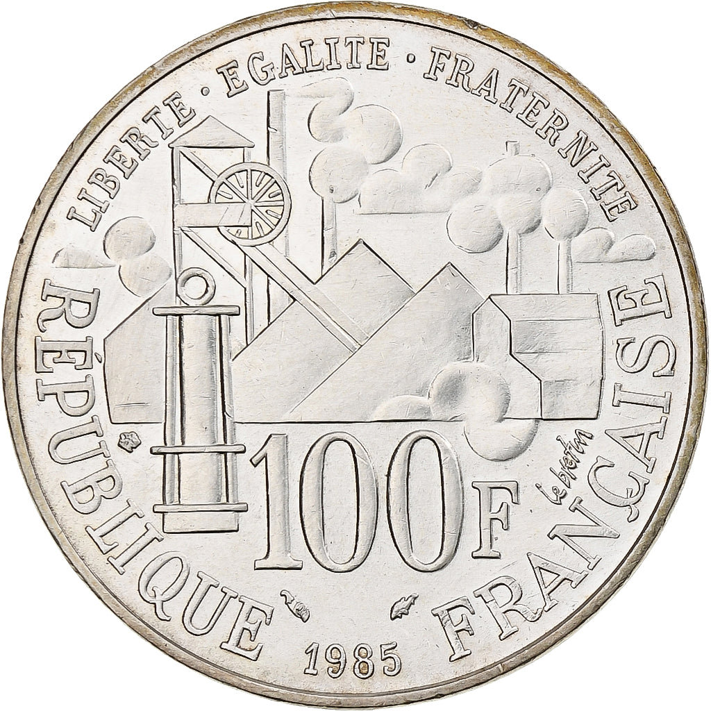 France, 100 Francs, Emile Zola Germinal, 1985, Paris, Silver, MS(60-62)