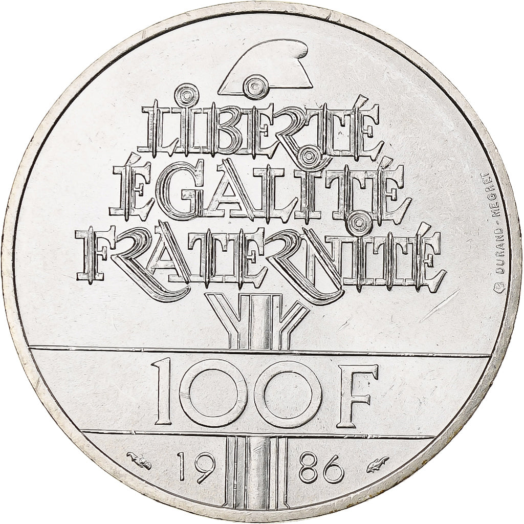 Frankreich, 100 Francs, Statue de la Liberté, 1986, Paris, Silber, VZ+