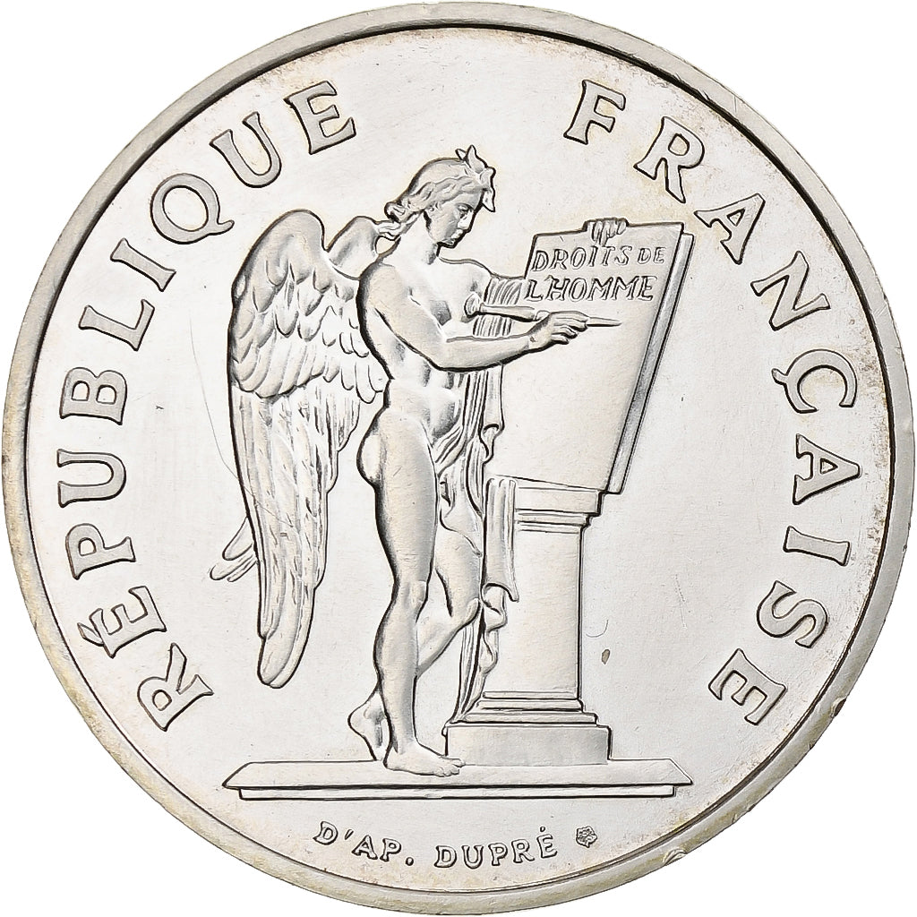 Francia, 100 Francs, Droits de l'Homme, 1989, Paris, Argento, SPL, Gadoury:904
