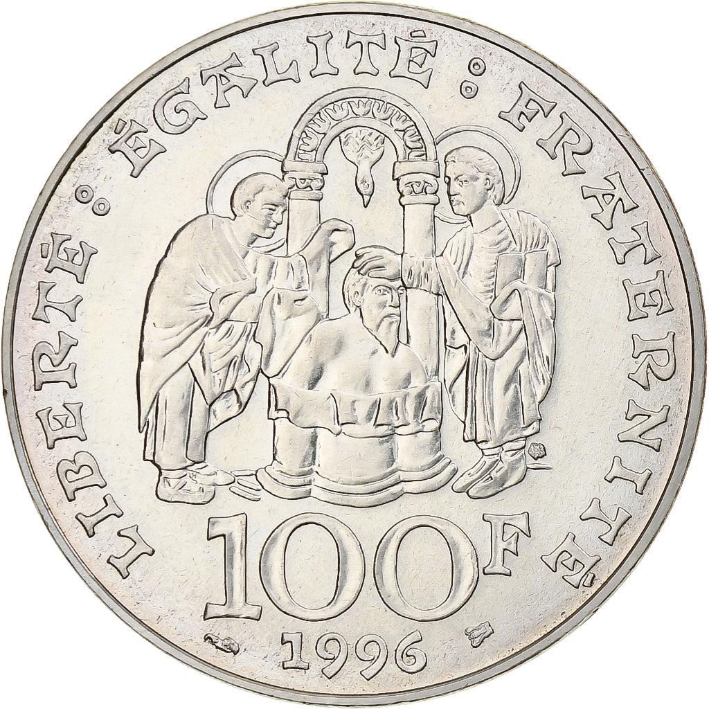 França, 100 Francs, Clovis, 1996, Paris, Prata, MS(60-62), Gadoury:953