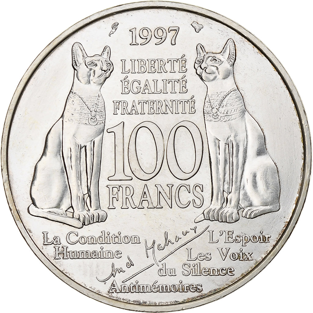 Frankreich, 100 Francs, André Malraux, 1997, Paris, Silber, VZ+, Gadoury:954