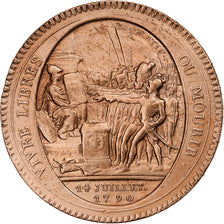 France, Monneron de 5 Sols, 1792 / AN 4, Birmingham, Bronze, EF(40-45)